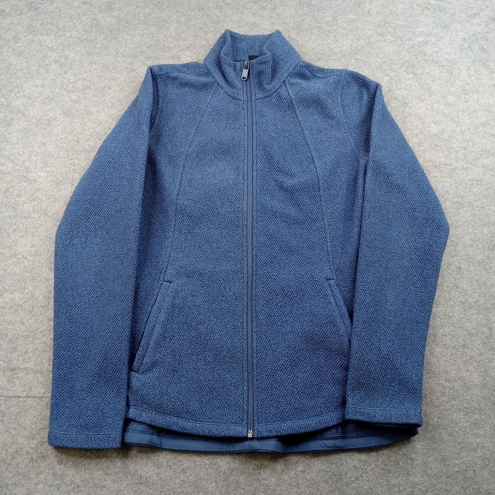 Athleta Jacket Women Small Blue Full Zip Fleece Mock Neck Outdoor Hiking Sweater